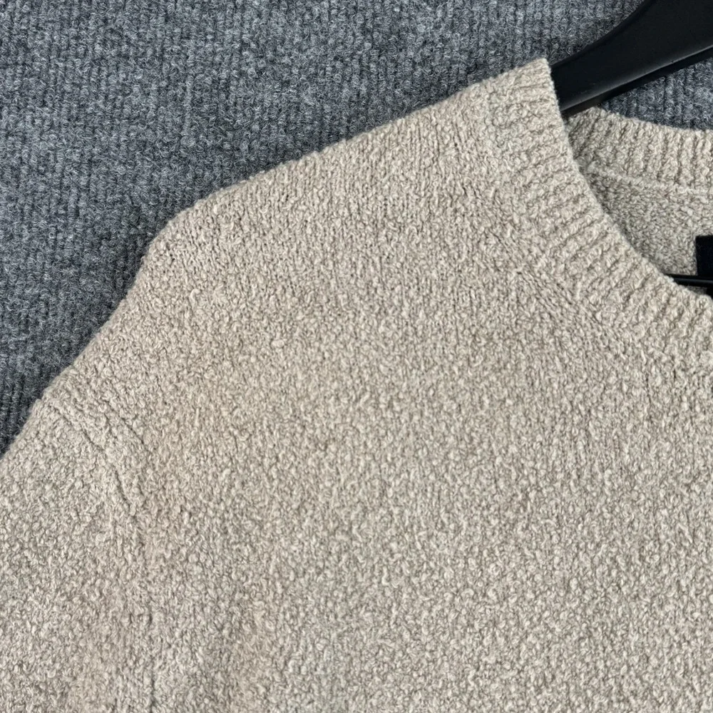 AllSaints Sweater Mens L Beige Eamont Crew Oversized Terry Textured Pullover
